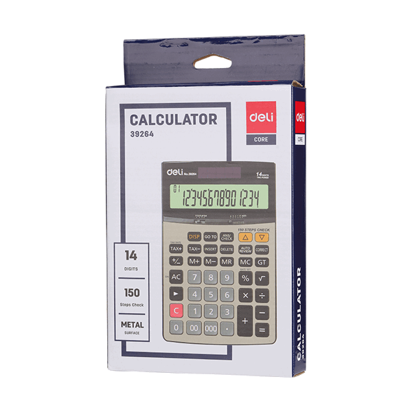 Deli 39264 14-digit Check Tax Metal Calculator